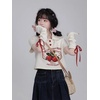 image:imageCute Cherry Print Camisole Tops for Women Y2K Bow Tie Sleeveless Vintage Crop Top OverSleeve Kawaii TShirtCheery With Sleeve