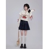 image:imageCute Cherry Print Camisole Tops for Women Y2K Bow Tie Sleeveless Vintage Crop Top OverSleeve Kawaii TShirtCheery With Sleeve