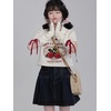 image:imageCute Cherry Print Camisole Tops for Women Y2K Bow Tie Sleeveless Vintage Crop Top OverSleeve Kawaii TShirtCheery With Sleeve