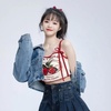 image:imageCute Cherry Print Camisole Tops for Women Y2K Bow Tie Sleeveless Vintage Crop Top OverSleeve Kawaii TShirtCherry Camisole
