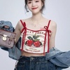 image:imageCute Cherry Print Camisole Tops for Women Y2K Bow Tie Sleeveless Vintage Crop Top OverSleeve Kawaii TShirtCherry Camisole