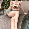 image:imageCute Cherry Print Camisole Tops for Women Y2K Bow Tie Sleeveless Vintage Crop Top OverSleeve Kawaii TShirtCherry Camisole