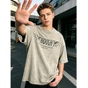 image:imageDynict Unisex Y2k TShirt Rose Letter Print Oversized Graphic Tees Short Sleeve Gothic TShirts Grunge ClothesBeige
