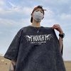 image:imageDynict Unisex Y2k TShirt Rose Letter Print Oversized Graphic Tees Short Sleeve Gothic TShirts Grunge ClothesGrey