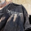 image:imageDynict Unisex Y2k TShirt Rose Letter Print Oversized Graphic Tees Short Sleeve Gothic TShirts Grunge ClothesGrey