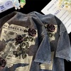 image:imageDynict Unisex Y2k TShirt Rose Letter Print Oversized Graphic Tees Short Sleeve Gothic TShirts Grunge ClothesGrey