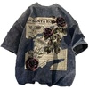 image:imageDynict Unisex Y2k TShirt Rose Letter Print Oversized Graphic Tees Short Sleeve Gothic TShirts Grunge ClothesGrey