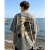 image:imageDynict Unisex Y2k TShirt Rose Letter Print Oversized Graphic Tees Short Sleeve Gothic TShirts Grunge ClothesGrey1