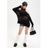 image:imageDynict Womens Hollow Out Long Sleeve Sweater Crochet Knit Distressed Sweater Ripped Sweater Fishnet ShirtBlack