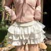 image:imageDynict Womens Kawaii Lolita Skirt Ruffle Patchwork High Waist Cute Mini Skirt Y2K Harajuku Japanese Bow SkirtWhite