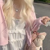 image:imageDynict Womens White Lace Ruffle Dress Y2K Chic Slip Sundress Cute Casual Kawaii Pleated Solid Mini DressWhite