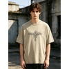 image:imageMens Y2K Acid Wash Gothic Graphic TShirts Skull Print Vintage Oversized Washed Tees Grunge ClothesBeige