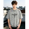 image:imageMens Y2K Acid Wash Gothic Graphic TShirts Skull Print Vintage Oversized Washed Tees Grunge ClothesGrey