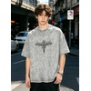 image:imageMens Y2K Acid Wash Gothic Graphic TShirts Skull Print Vintage Oversized Washed Tees Grunge ClothesGrey