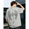 image:imageMens Y2K Acid Wash Gothic Graphic TShirts Skull Print Vintage Oversized Washed Tees Grunge ClothesGrey
