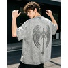 image:imageMens Y2K Acid Wash Gothic Graphic TShirts Skull Print Vintage Oversized Washed Tees Grunge ClothesGrey