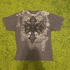image:imageMens Y2K Vintage TShirt Gothic Cross Graphic Print TShirt Round Neck Short Sleeve TopsBrown