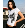 image:imageSipder Print T Shirts for Women Short Sleeve Shirts Summer Tops Casual for Women 2024White