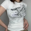 image:imageSipder Print T Shirts for Women Short Sleeve Shirts Summer Tops Casual for Women 2024White