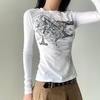 image:imageSipder Print T Shirts for Women Short Sleeve Shirts Summer Tops Casual for Women 2024White