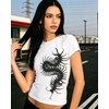 image:imageSipder Print T Shirts for Women Short Sleeve Shirts Summer Tops Casual for Women 2024White
