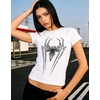 image:imageSipder Print T Shirts for Women Short Sleeve Shirts Summer Tops Casual for Women 2024White1