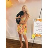 image:imageSummer Floral Boho Dresses for Women Spaghetti Straps Beach Dress Ruffle Sexy Mini DressYellow