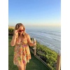 image:imageSummer Floral Boho Dresses for Women Spaghetti Straps Beach Dress Ruffle Sexy Mini DressYellow