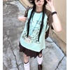 image:imageWomens Kawaii Cat Print TShirts Cartoon Letter Japan Style Kitten Short Sleeve Cute Print Tops Sweet Girl Y2k Tee TopsBlue