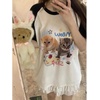 image:imageWomens Kawaii Cat Print TShirts Cartoon Letter Japan Style Kitten Short Sleeve Cute Print Tops Sweet Girl Y2k Tee TopsWhite