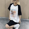 image:imageWomens Kawaii Cat Print TShirts Cartoon Letter Japan Style Kitten Short Sleeve Cute Print Tops Sweet Girl Y2k Tee TopsWhite
