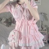 image:imageWomens Lolita Cake Skirts Lace Pink Cute Ruffle Spot Layered Skirt Japanese High Waist ALine SkirtPink