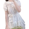 image:imageWomens Lolita Cake Skirts Lace Pink Cute Ruffle Spot Layered Skirt Japanese High Waist ALine SkirtWhite