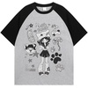 image:imageY2K Cartoon Graphic TShirt for Women Kawaii Cute Cat Tees Harajuku Casual Patchwork Trendy TShirtGrey1
