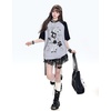 image:imageY2K Cartoon Graphic TShirt for Women Kawaii Cute Cat Tees Harajuku Casual Patchwork Trendy TShirtGrey1