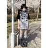 image:imageY2K Cartoon Graphic TShirt for Women Kawaii Cute Cat Tees Harajuku Casual Patchwork Trendy TShirtGrey2