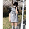 image:imageY2K Cartoon Graphic TShirt for Women Kawaii Cute Cat Tees Harajuku Casual Patchwork Trendy TShirtGrey2