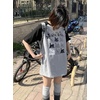 image:imageY2K Cartoon Graphic TShirt for Women Kawaii Cute Cat Tees Harajuku Casual Patchwork Trendy TShirtGrey2