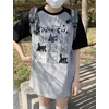 image:imageY2K Cartoon Graphic TShirt for Women Kawaii Cute Cat Tees Harajuku Casual Patchwork Trendy TShirtGrey2