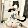 image:imageY2k Kawaii Shirts for Women Cartoon Graphic Tees Off Shoulder Cutecore Shirts Harajuku Fashion Gothic TopsBlack