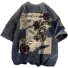 image:imageDynict Unisex Y2k TShirt Rose Letter Print Oversized Graphic Tees Short Sleeve Gothic TShirts Grunge ClothesGrey