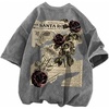 image:imageDynict Unisex Y2k TShirt Rose Letter Print Oversized Graphic Tees Short Sleeve Gothic TShirts Grunge ClothesGrey1