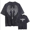 image:imageMens Y2K Acid Wash Gothic Graphic TShirts Skull Print Vintage Oversized Washed Tees Grunge ClothesBlack