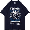image:imageUnisex Cartoon TShirts Harajuku Kawaii Cat Letter Printed Short Sleeve Tees Couple Loose Clothes Y2K TopsBlack