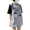 image:imageY2K Cartoon Graphic TShirt for Women Kawaii Cute Cat Tees Harajuku Casual Patchwork Trendy TShirtGrey2