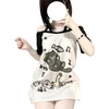 image:imageY2k Kawaii Shirts for Women Cartoon Graphic Tees Off Shoulder Cutecore Shirts Harajuku Fashion Gothic TopsBlack