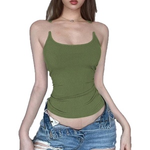 image:imageDynict Invisible Strap Tank Tops Y2k Aesthetic Sexy Tank Tops for Women Thin Strap Tank TopsGreen