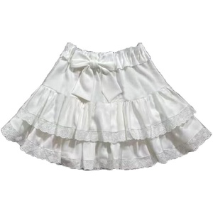 image:imageWomens Lolita Cake Skirts Lace Pink Cute Ruffle Spot Layered Skirt Japanese High Waist ALine SkirtWhite