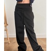 image:imageMens Y2K Wide Leg Sweatpants Drawstring Double Waisted Baggy HipHop Vintage Pants Gym Workout TrousersBlack