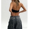 image:imageUnisex Y2K Hip Hop Street Jeans Skeleton Printed Gothic Baggy Jeans Vintage High Waist Denim Jeans Wide Leg PantsBlack